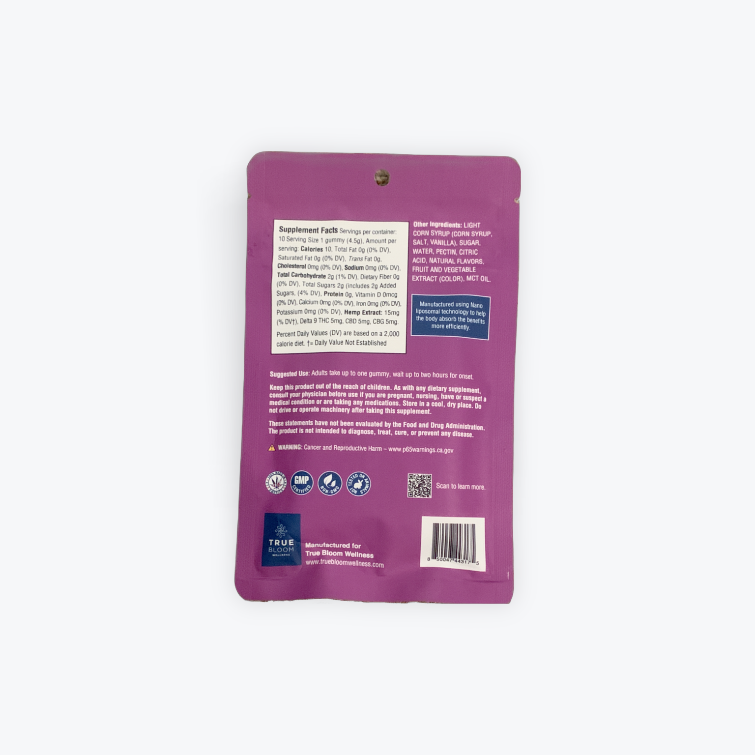 True Bloom Grape Soda Gummies THC, CBD and CBG - Image 2