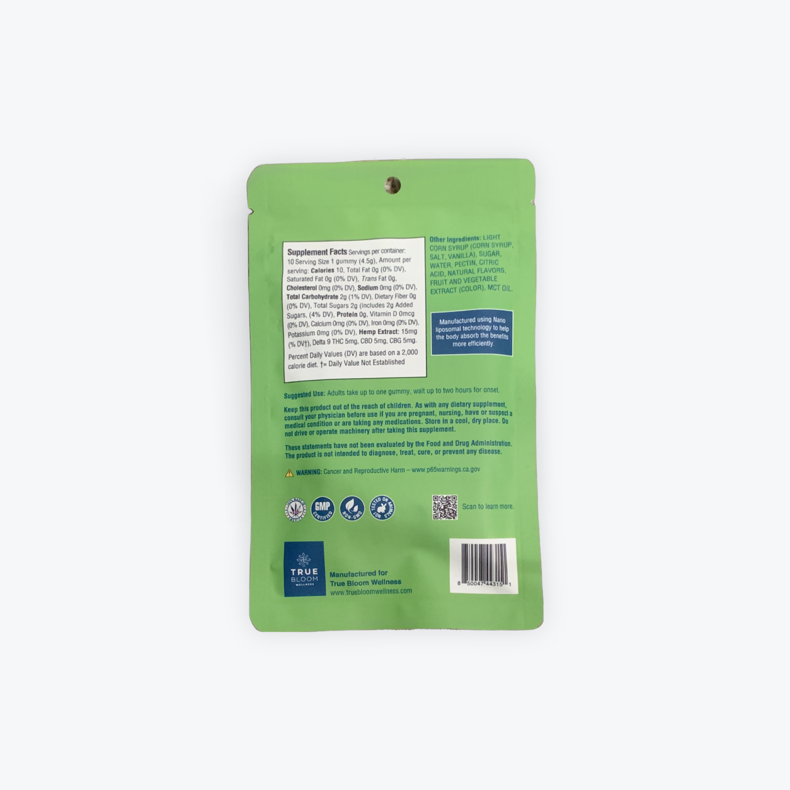 True Bloom Lemon Lime THC CBD CBG Gummies - Image 2