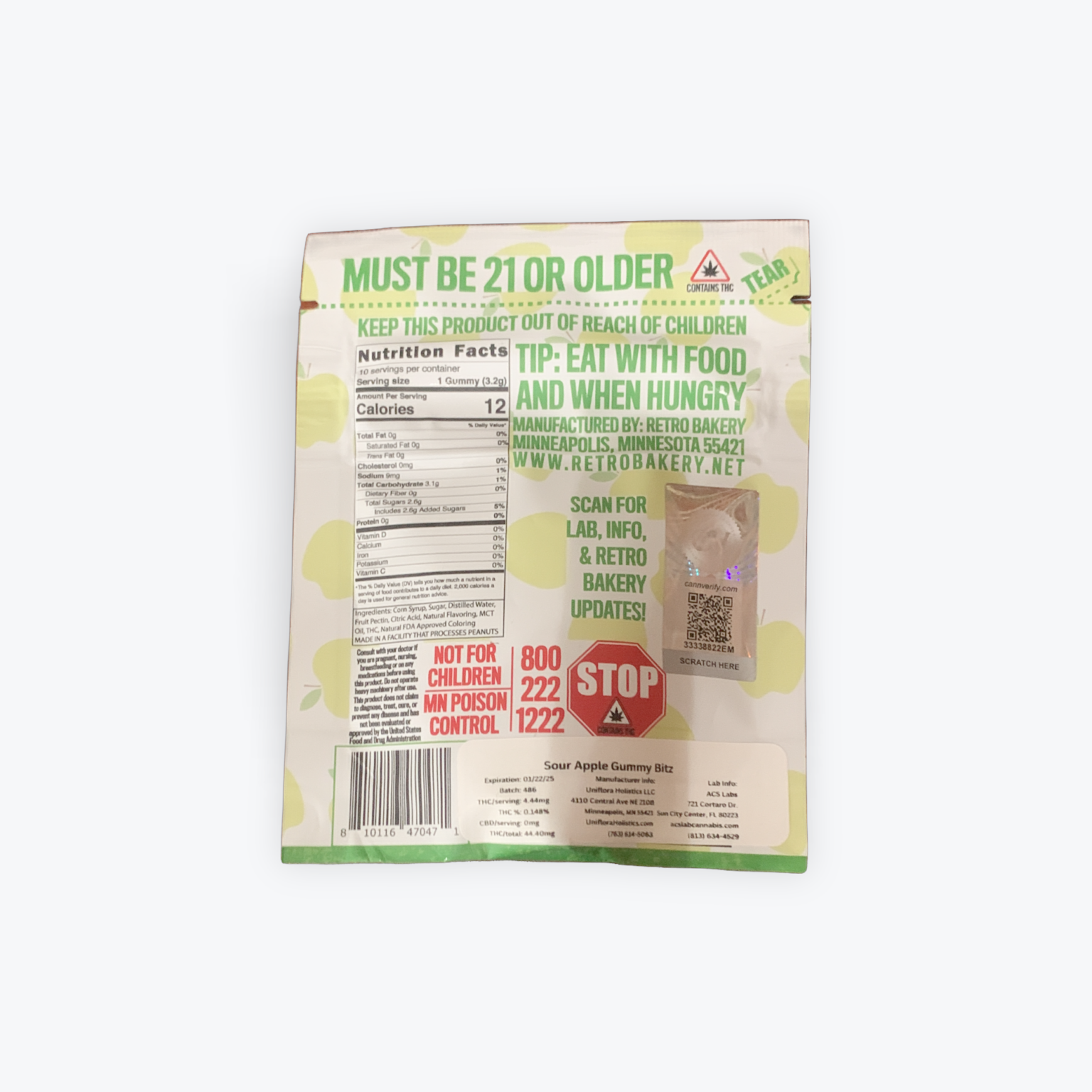 Retro Bakery Fast Acting THC Sour Apple Gummies - Image 2