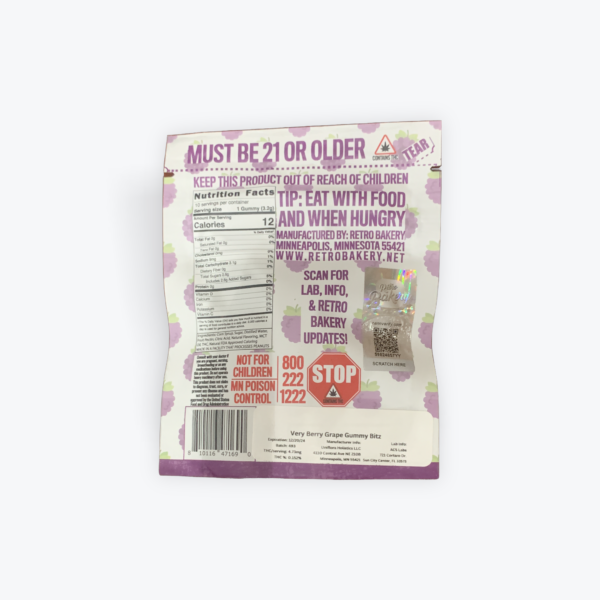 Retro Bakery Very Berry Grape Fast Acting THC Gummies - Image 2