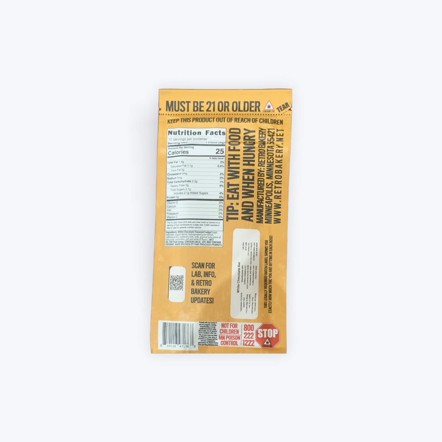 Retro Bakery White Chocolate THC Bar - Image 2
