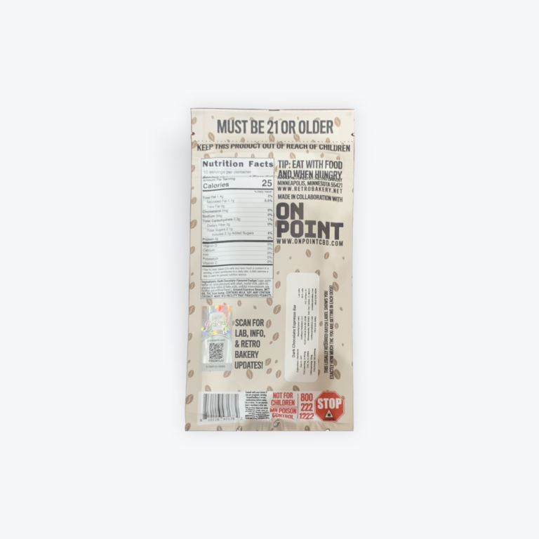 Retro Bakery Dark Chocolate Expresso THC Chocolate Bar - Image 2